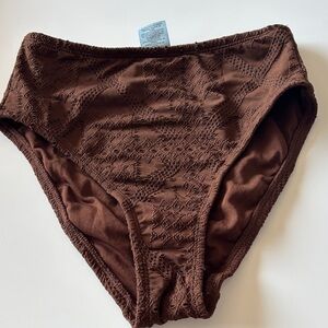 Shade & Shore Brown High-Waist Bikini Bottoms